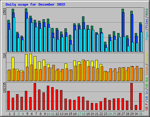 Daily usage for December 2022