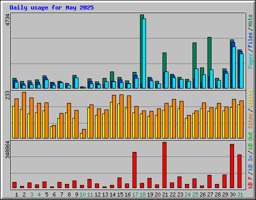 Daily usage for May 2025