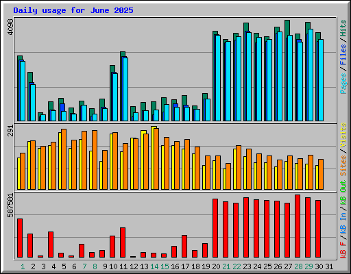 Daily usage for June 2025