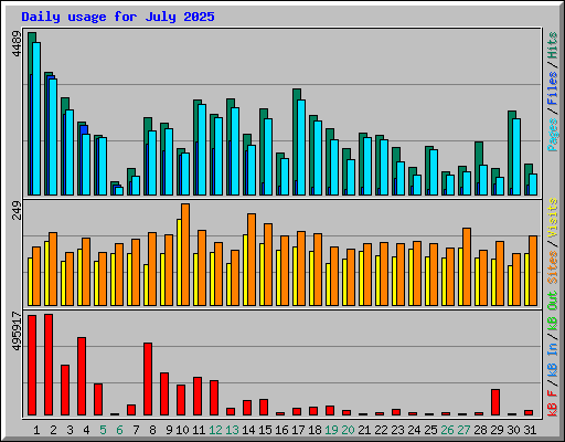 Daily usage for July 2025