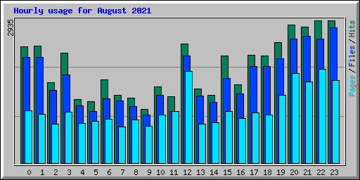 Hourly usage for August 2021