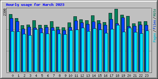 Hourly usage for March 2023
