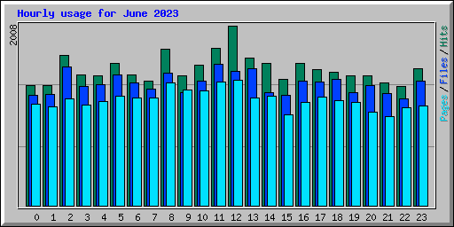 Hourly usage for June 2023